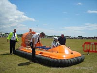 Association of Search and Rescue Hovercraft (Great Britain) - The craft being walked out of arena so as not to blow people over (Paul Hiseman).